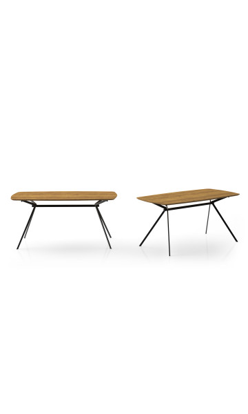 Mesa MA 8032 tampo tipo barrica de 160x80x0,28 cm. em mdf + laminado natural