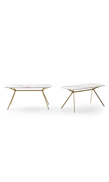 Mesa MA 8033 de 160x80x0,25cm tampo tipo barrica em mdf pintado + vidro